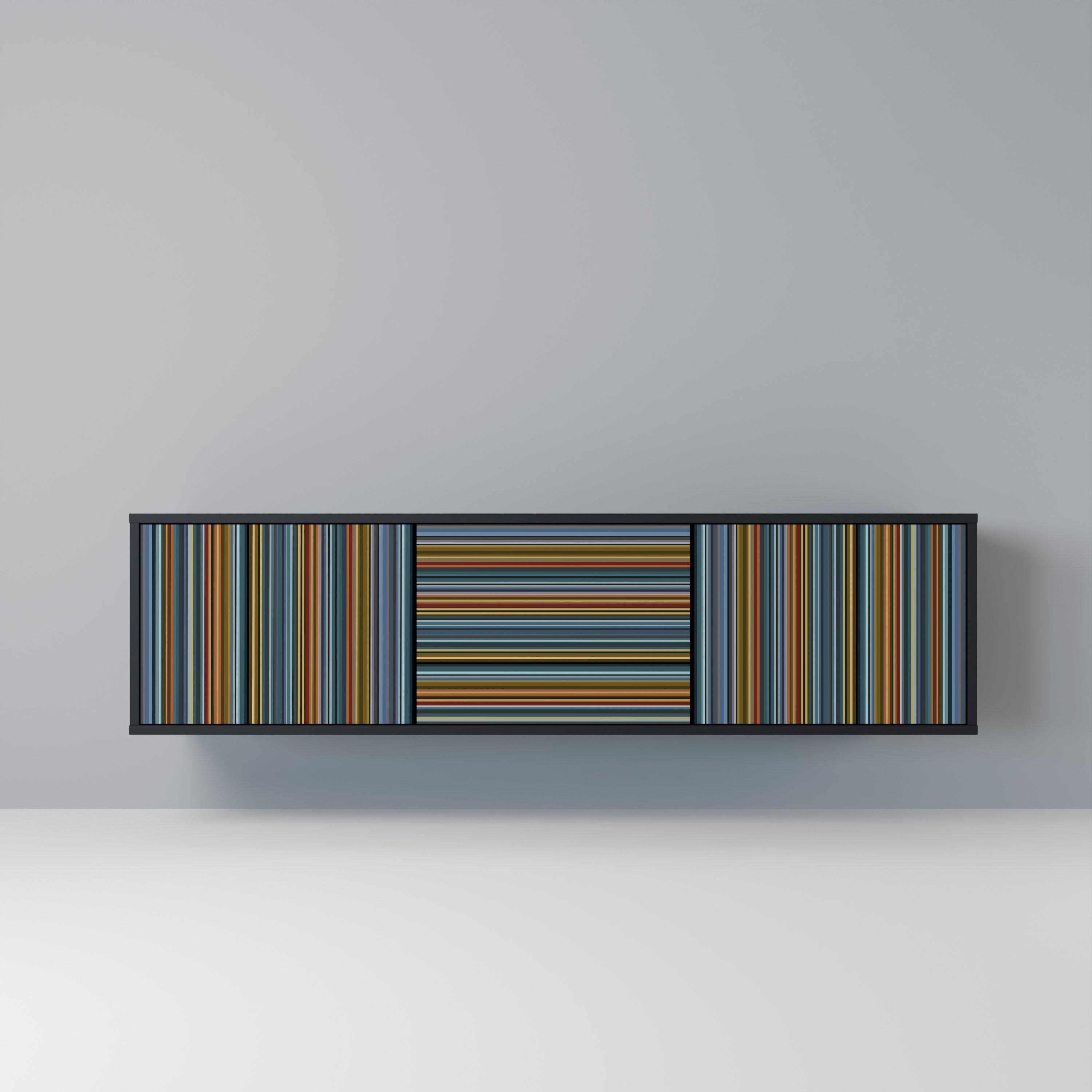 Mueble para TV LINEOUT SPECTRUM de 3 puertas con acabado negro
