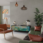 SPECTRUM SPLENDOR 3-Door TV Stand in Black Finish