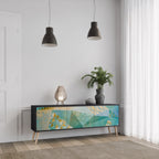 SPECTRUM SPLENDOR 3-Door TV Stand in Black Finish