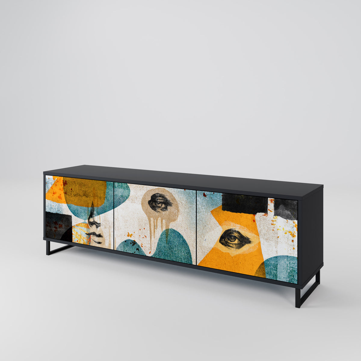 ABSTRACT FACES Mueble de TV de 3 Puertas