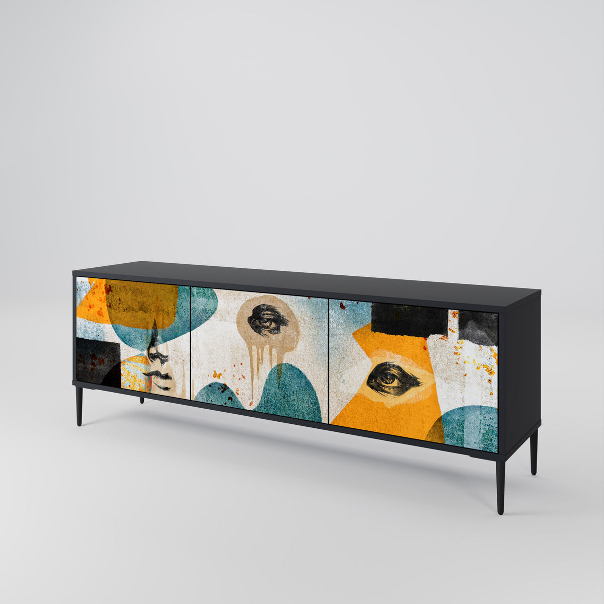 ABSTRACT FACES Mueble de TV de 3 Puertas