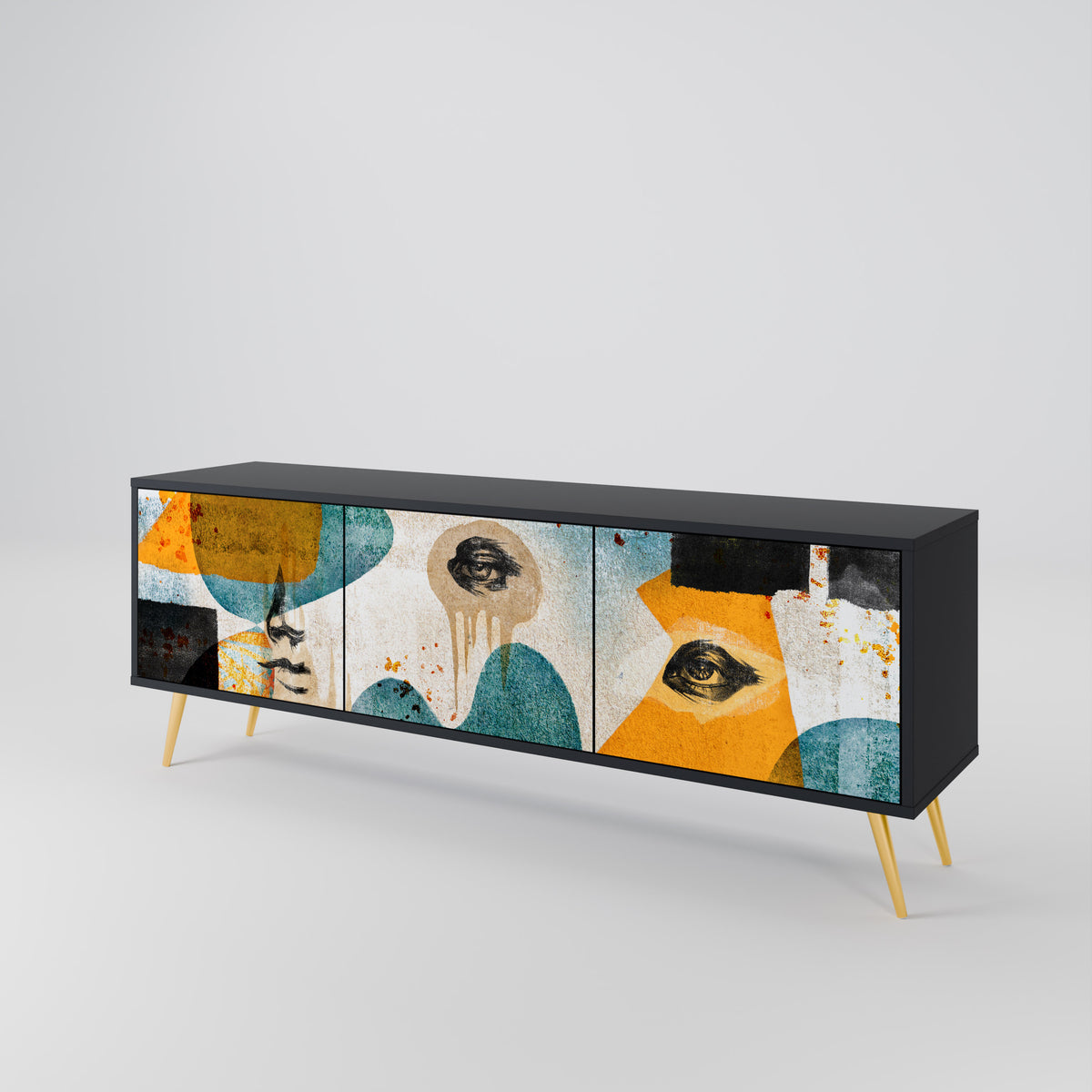 ABSTRACT FACES Mueble de TV de 3 Puertas