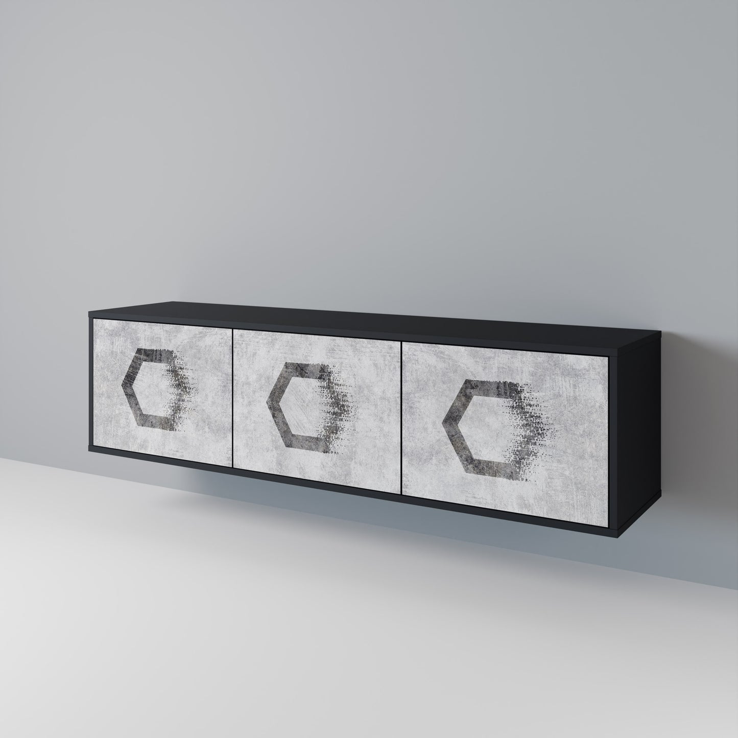 HEXAGONAL FIGURES Mueble de TV de 3 Puertas