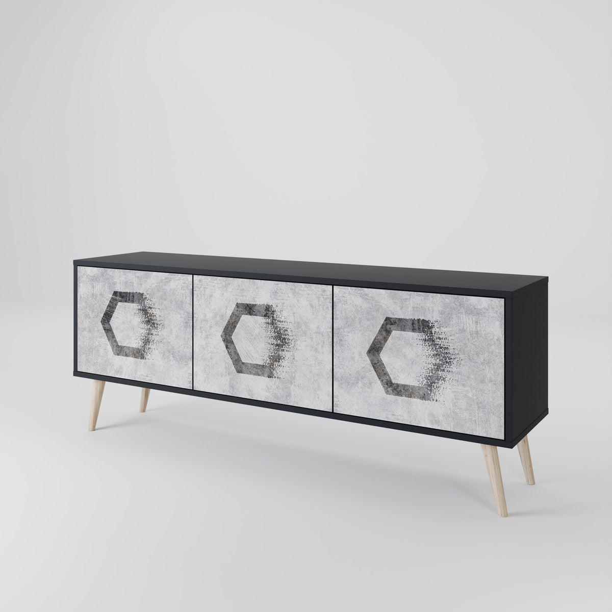 HEXAGONAL FIGURES Mueble de TV de 3 Puertas