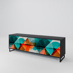 CIRCULAR RHAPSODY 3-Door TV Stand in Black Finish