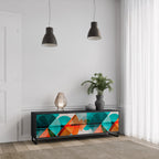 CIRCULAR RHAPSODY 3-Door TV Stand in Black Finish