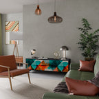 CIRCULAR RHAPSODY 3-Door TV Stand in Black Finish