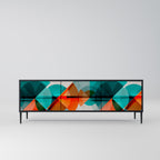 CIRCULAR RHAPSODY 3-Door TV Stand in Black Finish