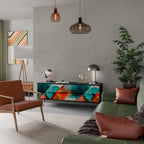 CIRCULAR RHAPSODY 3-Door TV Stand in Black Finish