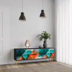 CIRCULAR RHAPSODY 3-Door TV Stand in Black Finish