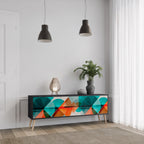 CIRCULAR RHAPSODY 3-Door TV Stand in Black Finish