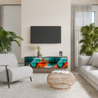 CIRCULAR RHAPSODY 3-Door TV Stand in Black Finish