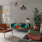 CIRCULAR RHAPSODY 3-Door TV Stand in Black Finish