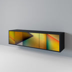 PIERCING SHARPNESS 3-Door TV Stand in Black Finish