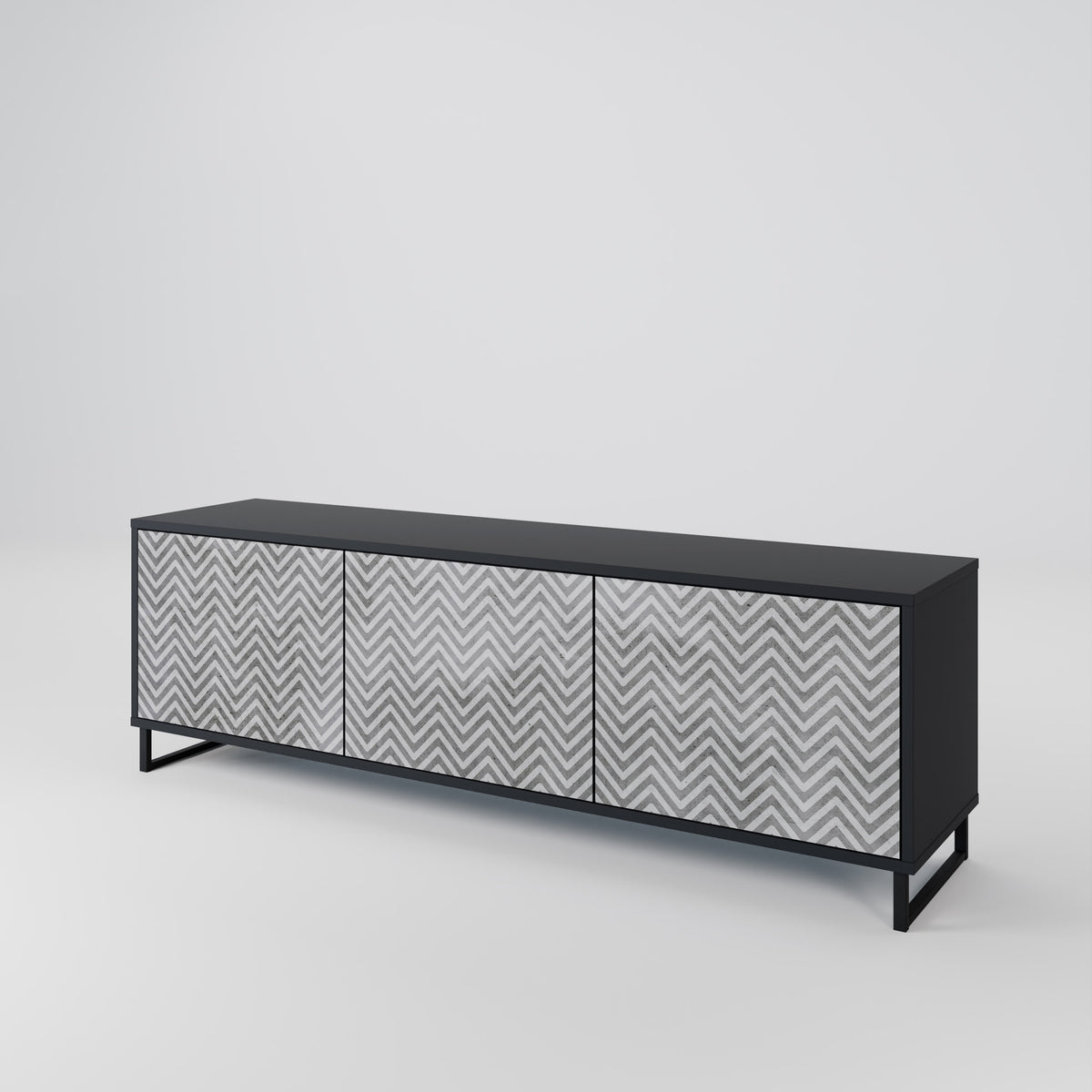 CONCRETE ZIG ZAG Mueble de TV de 3 Puertas