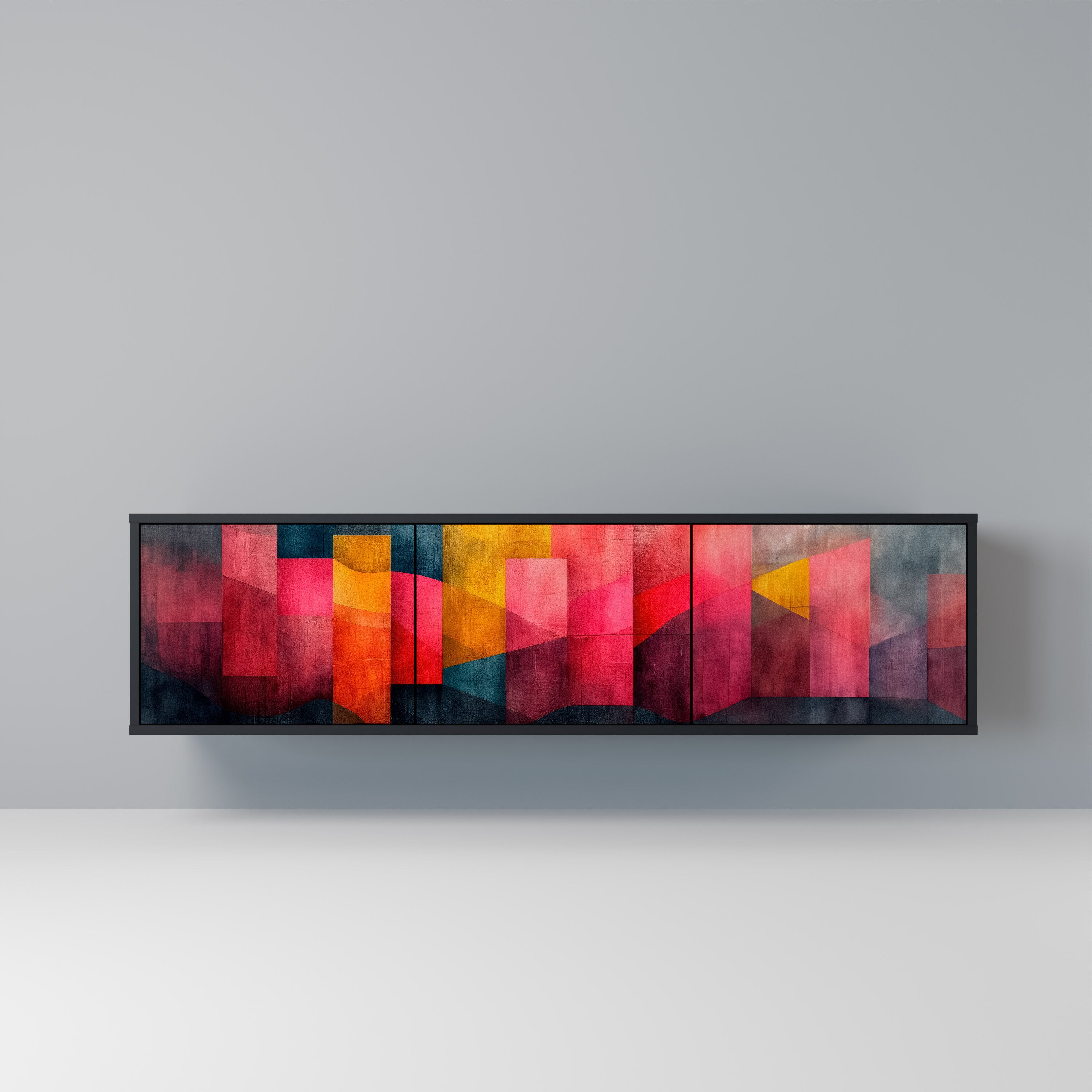 Mueble para TV de 3 puertas COLORFUL SOUNDS con acabado negro
