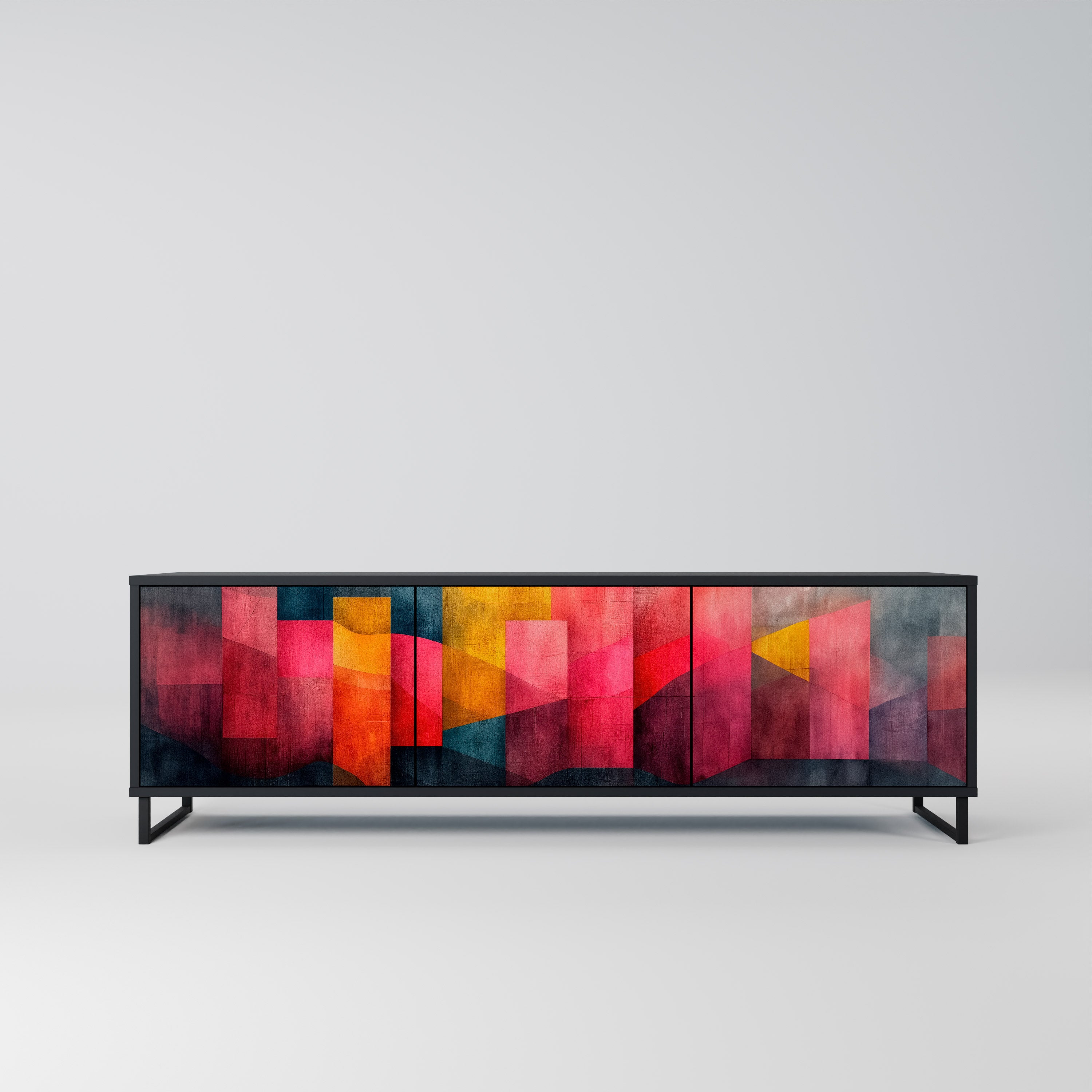 Mueble para TV de 3 puertas COLORFUL SOUNDS con acabado negro