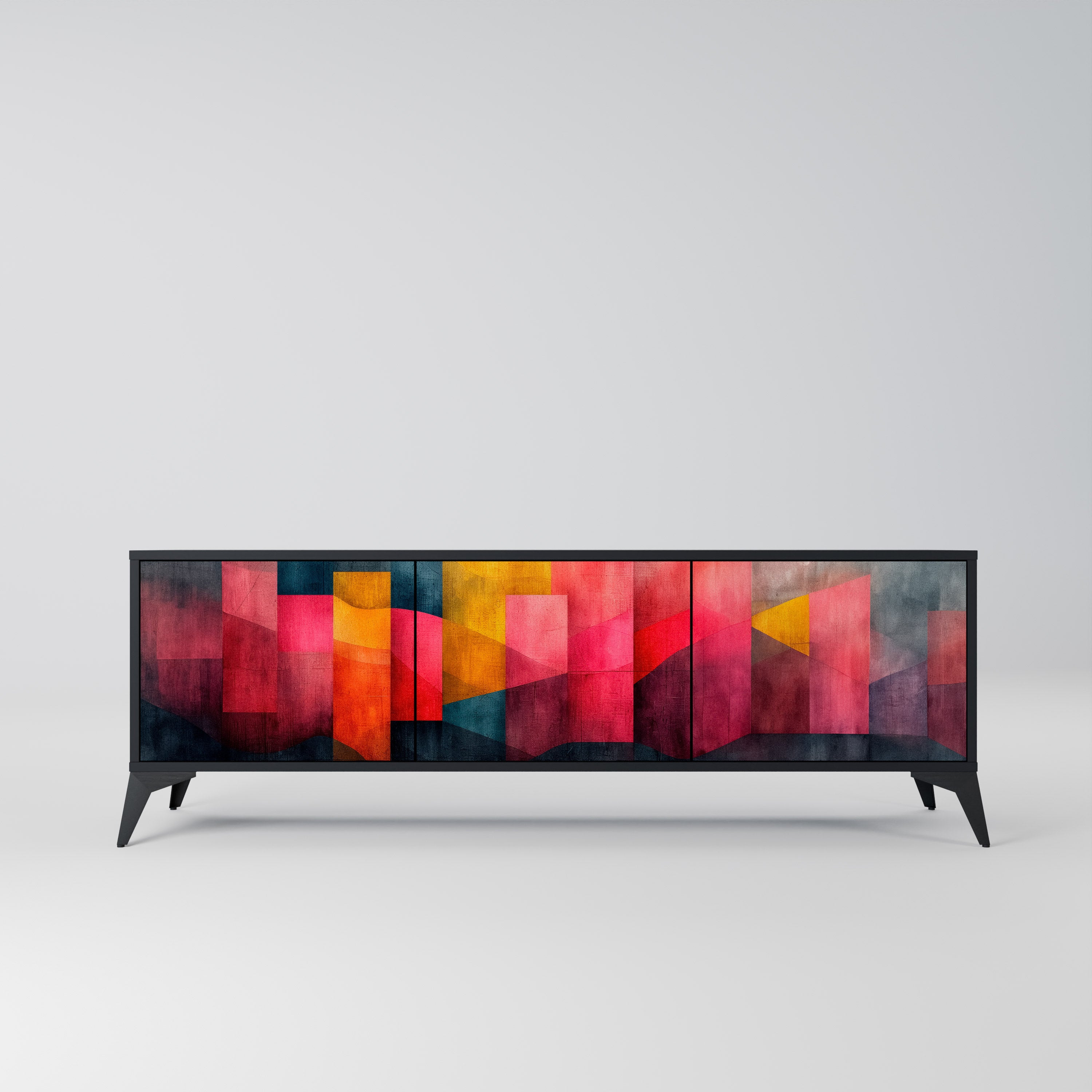 Mueble para TV de 3 puertas COLORFUL SOUNDS con acabado negro