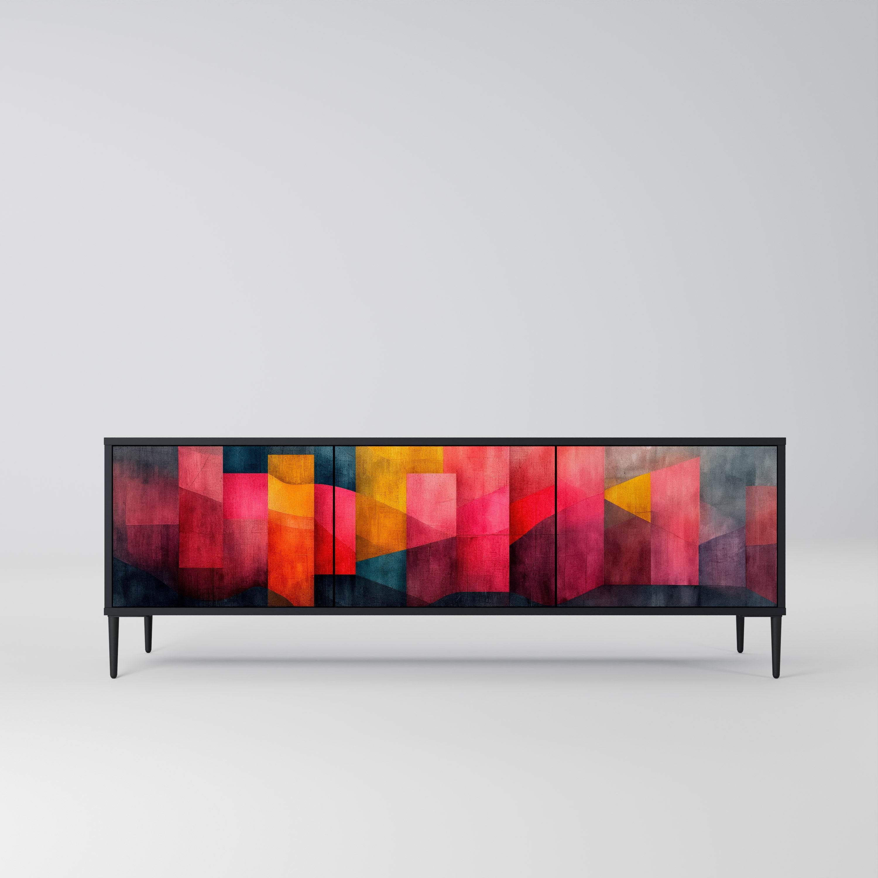 Mueble para TV de 3 puertas COLORFUL SOUNDS con acabado negro