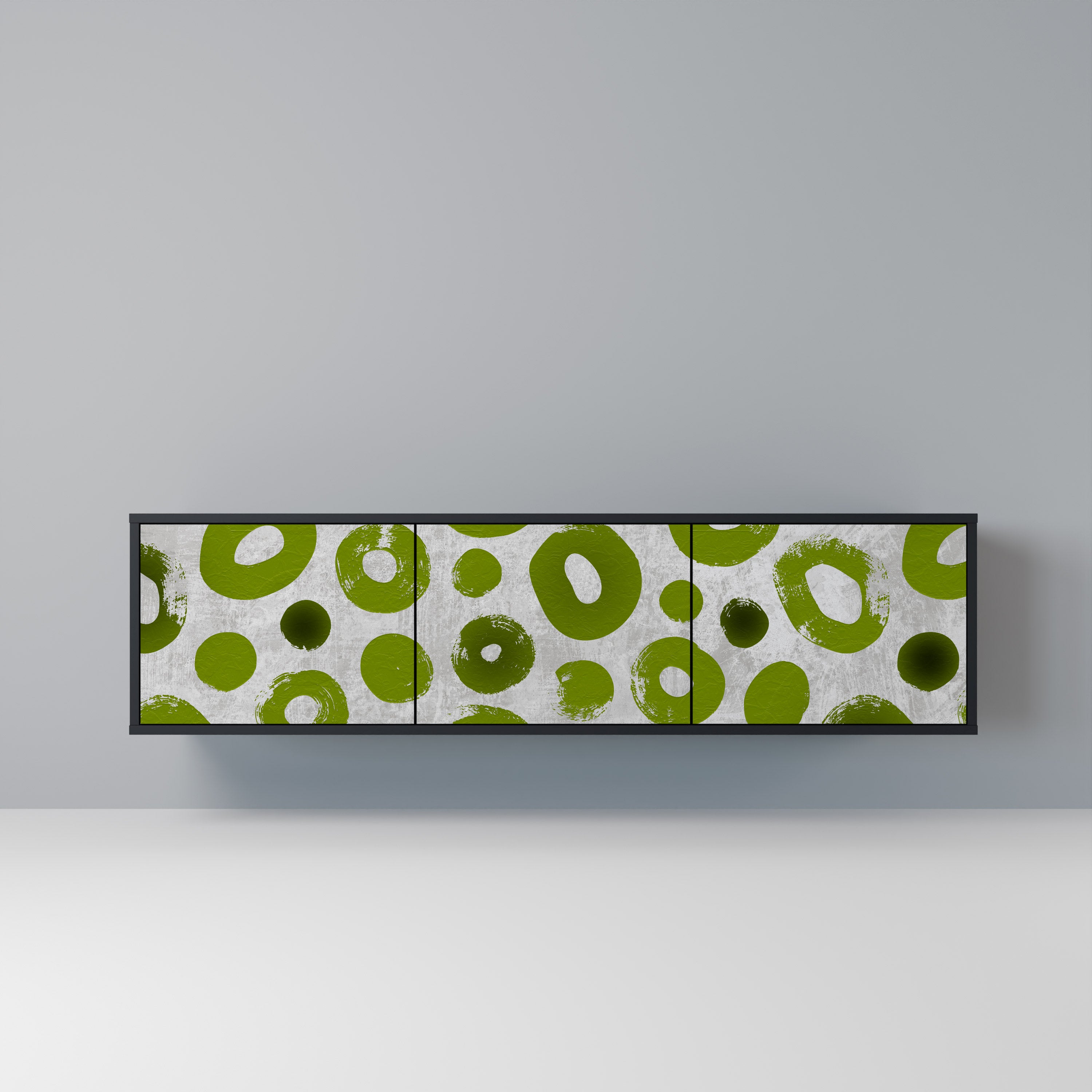 Mueble de TV de 3 puertas GREEN RHAPSODY en acabado negro