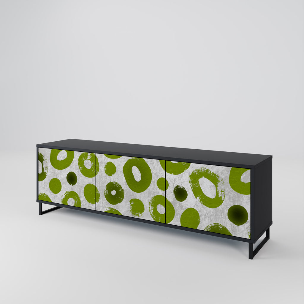 Mueble de TV de 3 puertas GREEN RHAPSODY en acabado negro