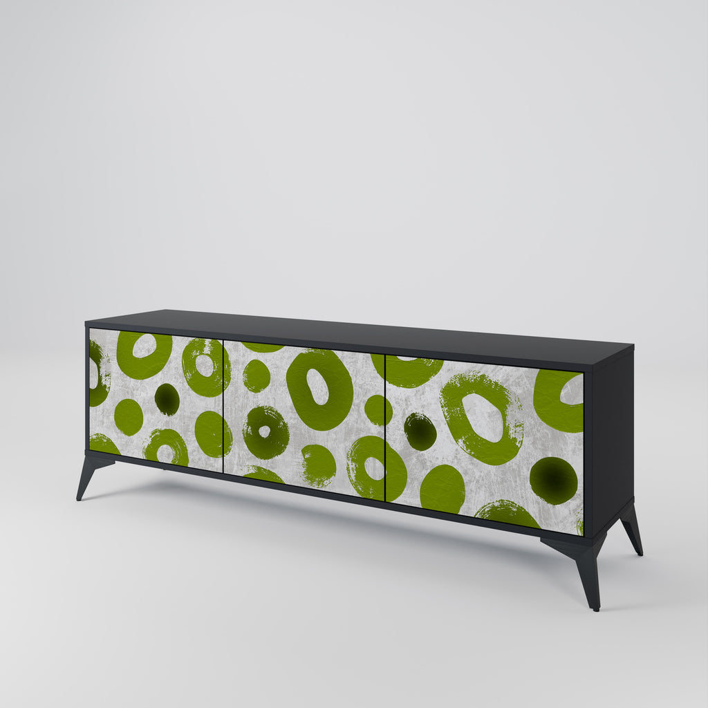 Mueble de TV de 3 puertas GREEN RHAPSODY en acabado negro