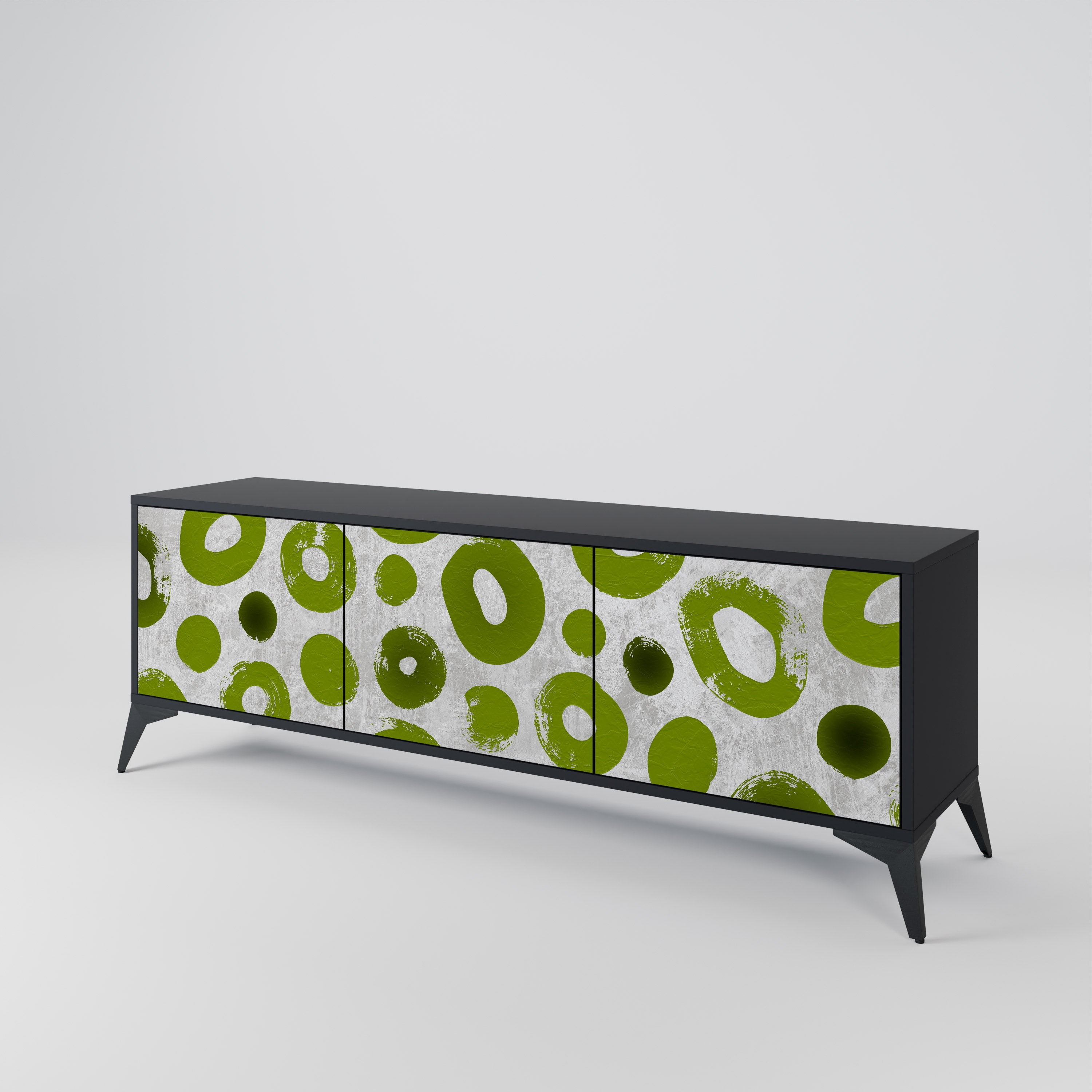 Mueble de TV de 3 puertas GREEN RHAPSODY en acabado negro