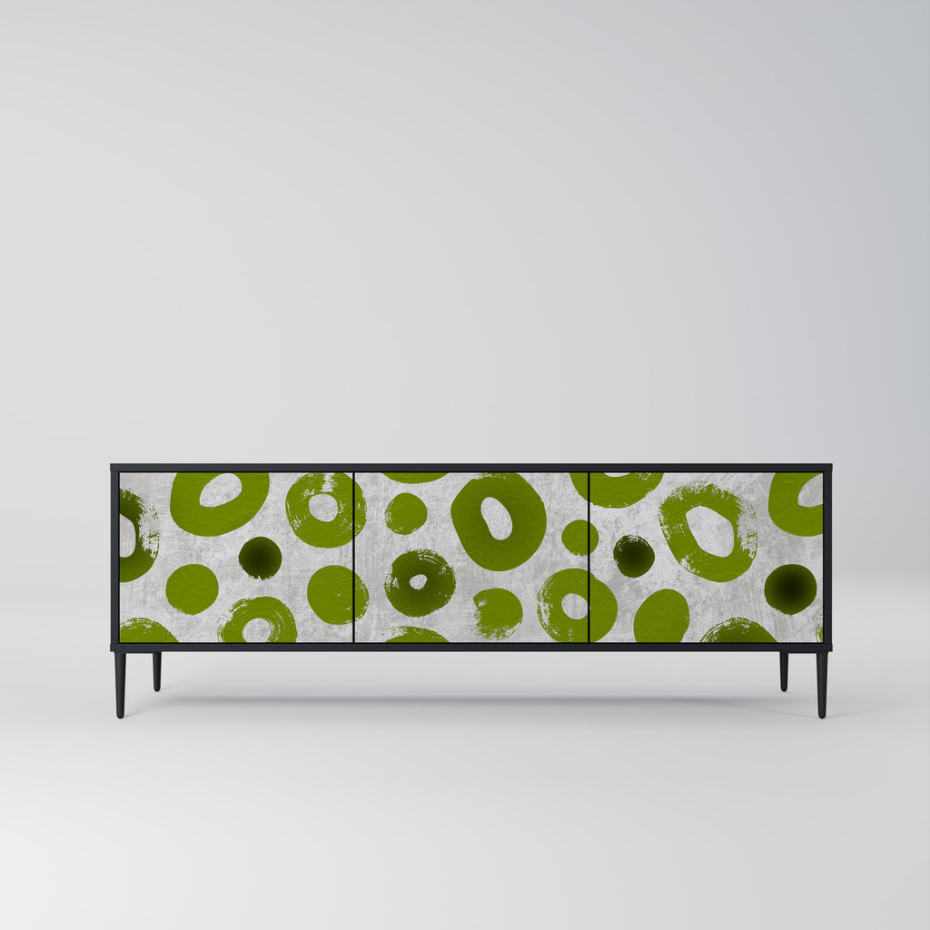 Mueble de TV de 3 puertas GREEN RHAPSODY en acabado negro