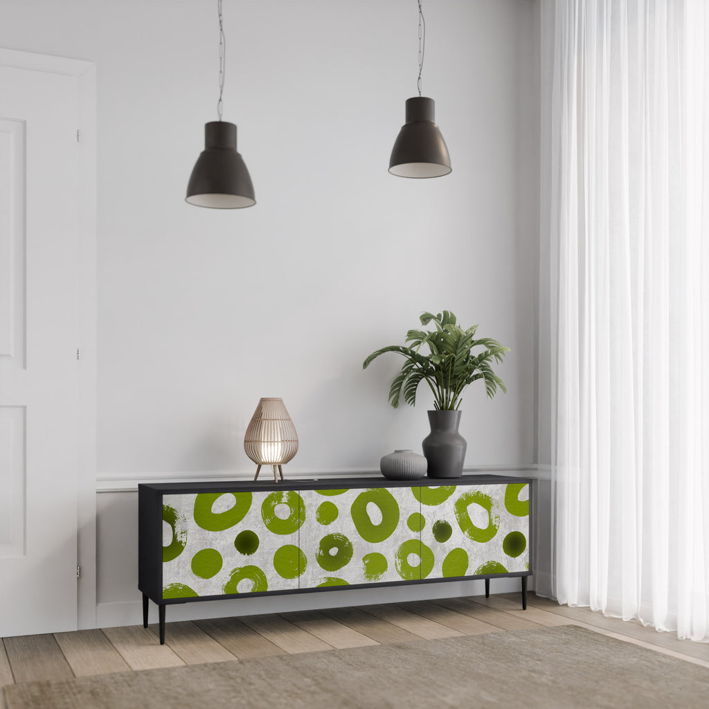 Mueble de TV de 3 puertas GREEN RHAPSODY en acabado negro
