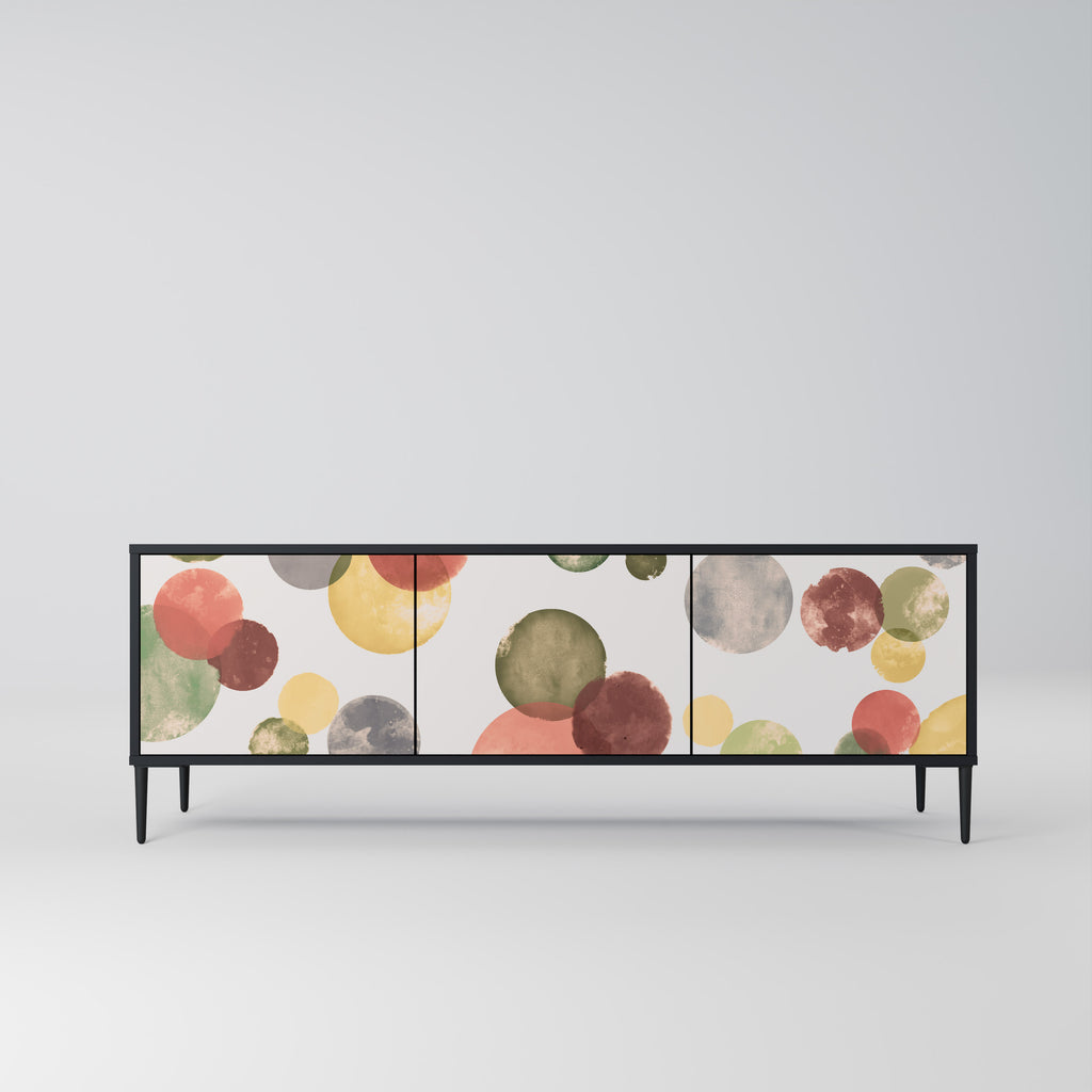 Mueble de TV FLEETING HAPPINESS de 3 puertas con acabado negro