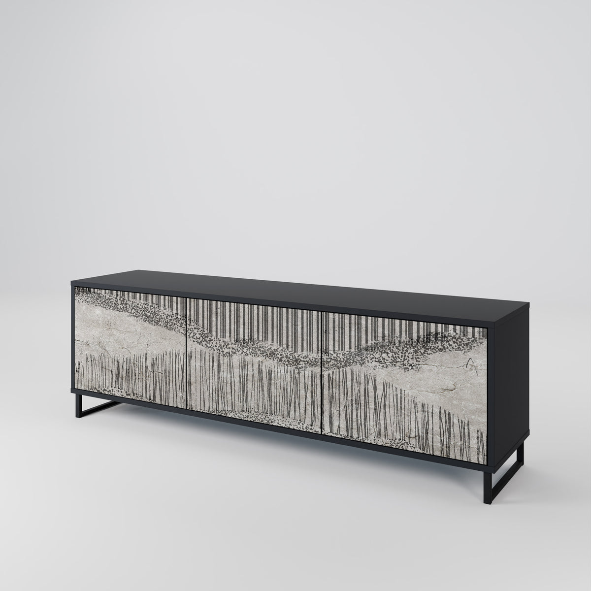 GRAIN LINES Mueble de TV de 3 Puertas
