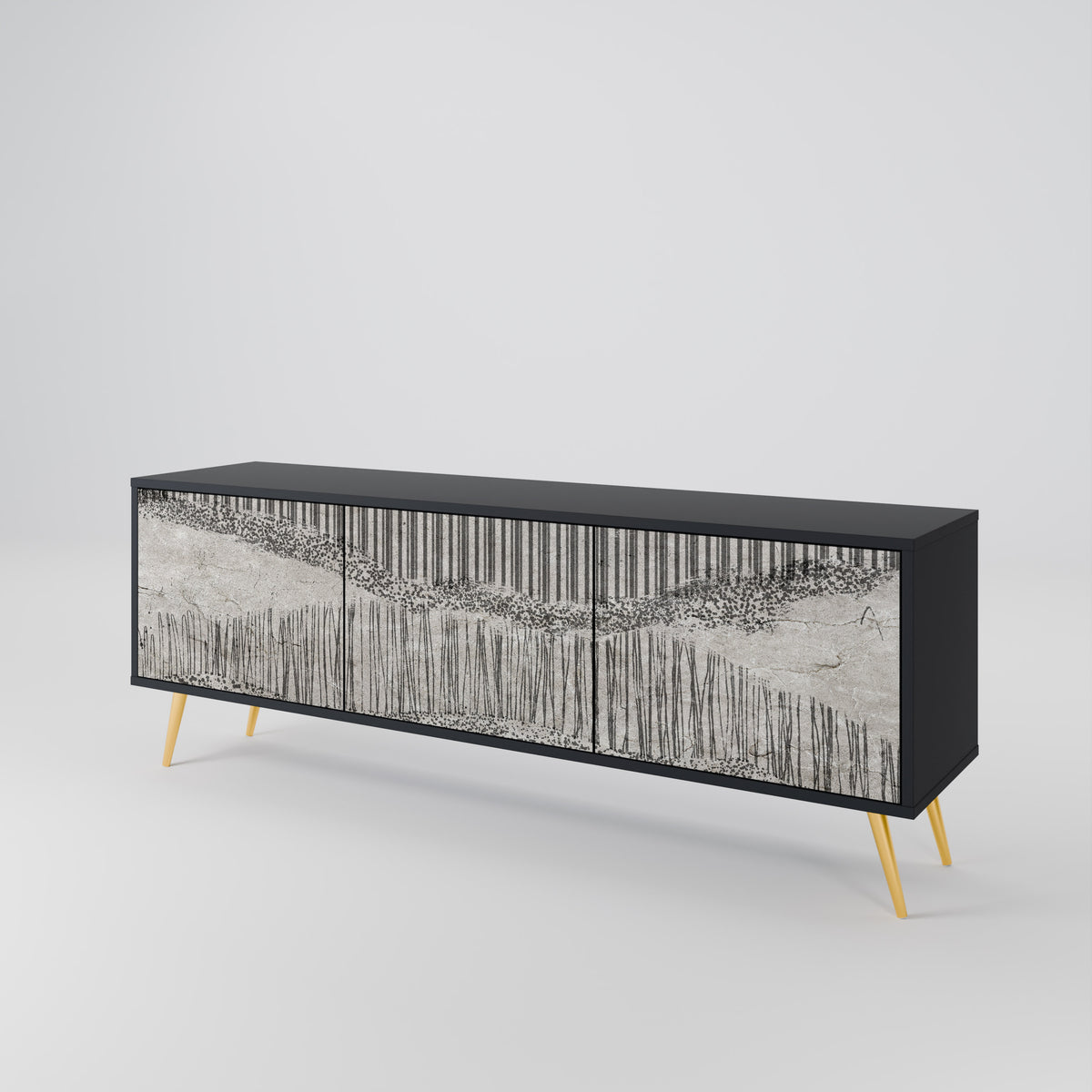 GRAIN LINES Mueble de TV de 3 Puertas