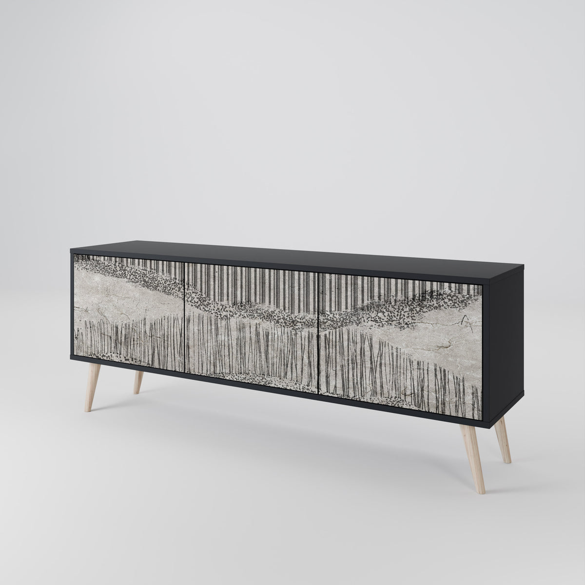 GRAIN LINES Mueble de TV de 3 Puertas