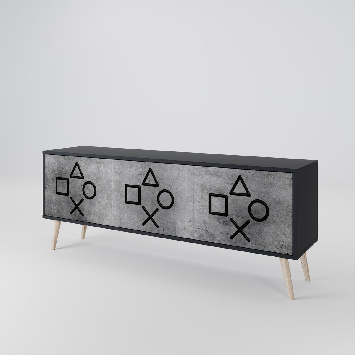 GAMER CHOICE Mueble de TV de 3 Puertas