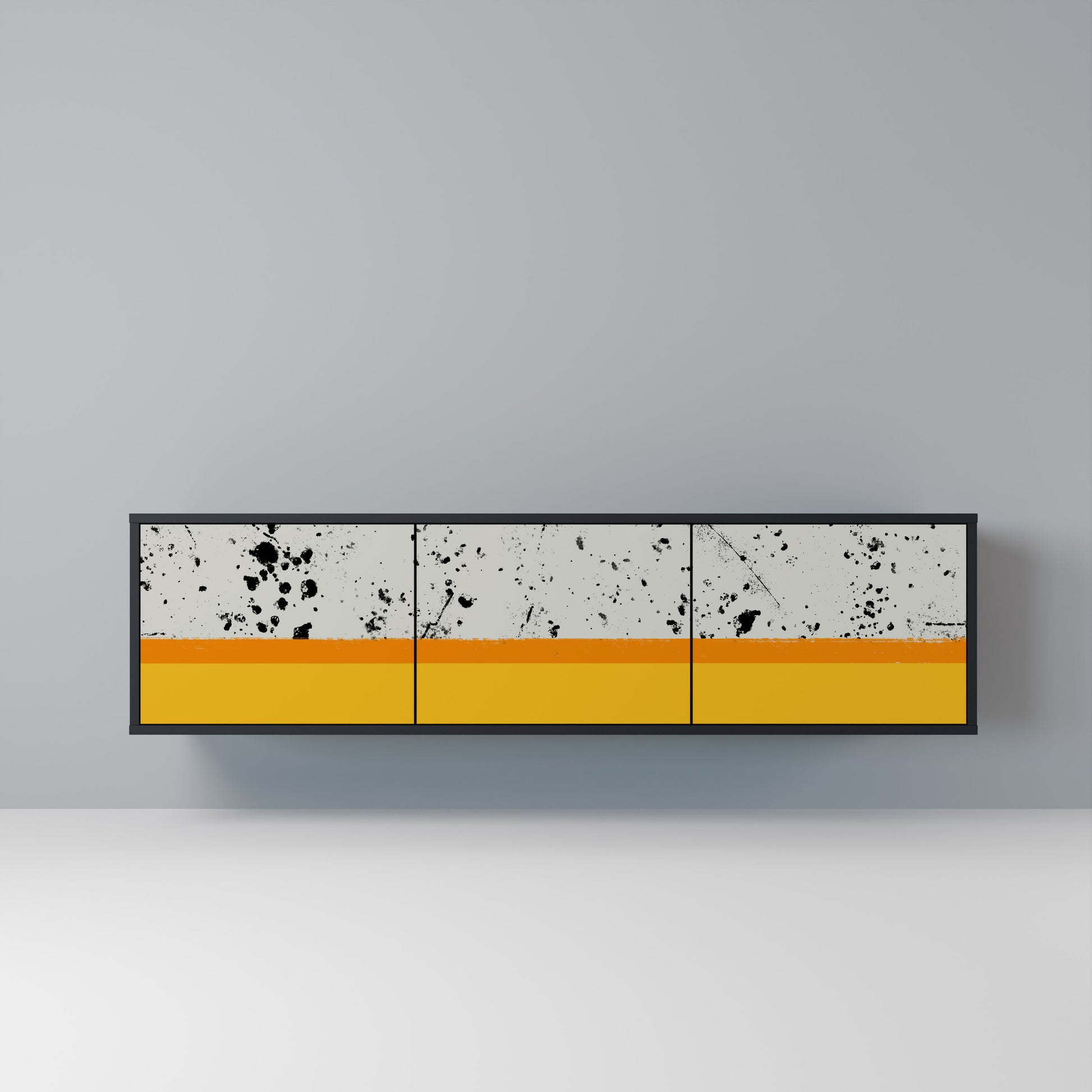 Mueble de TV de 3 puertas DYED BY ORANGE en acabado negro