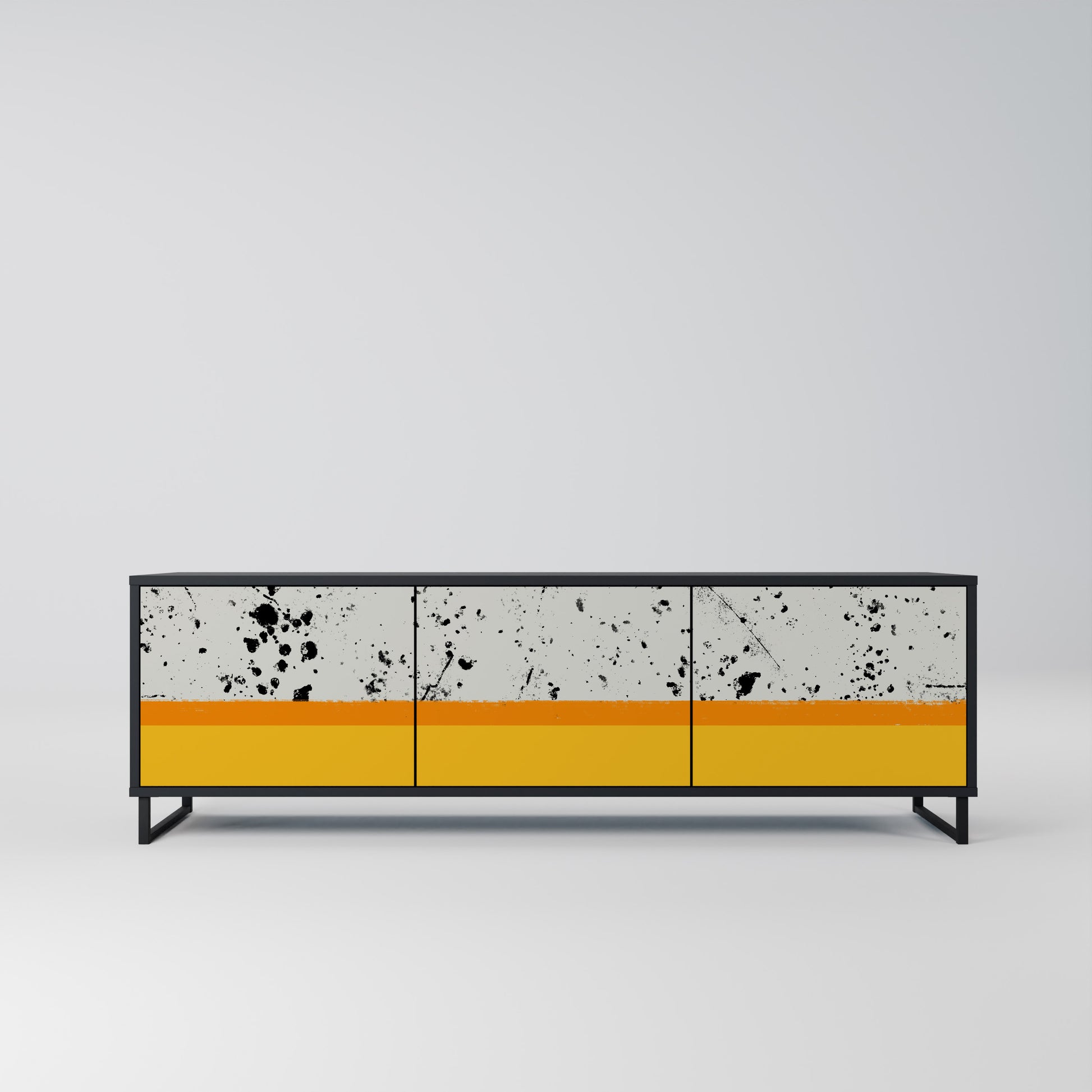 Mueble de TV de 3 puertas DYED BY ORANGE en acabado negro