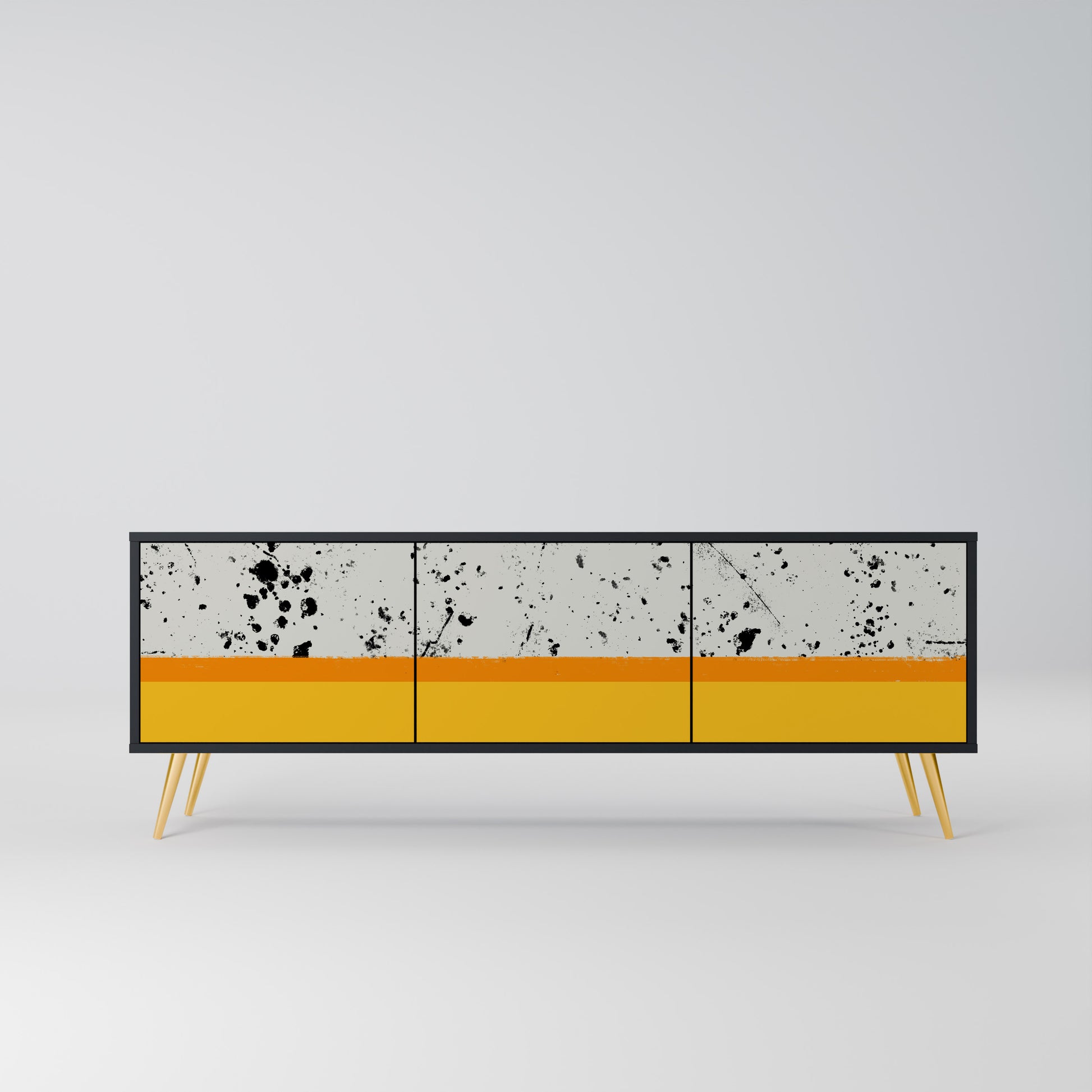 Mueble de TV de 3 puertas DYED BY ORANGE en acabado negro