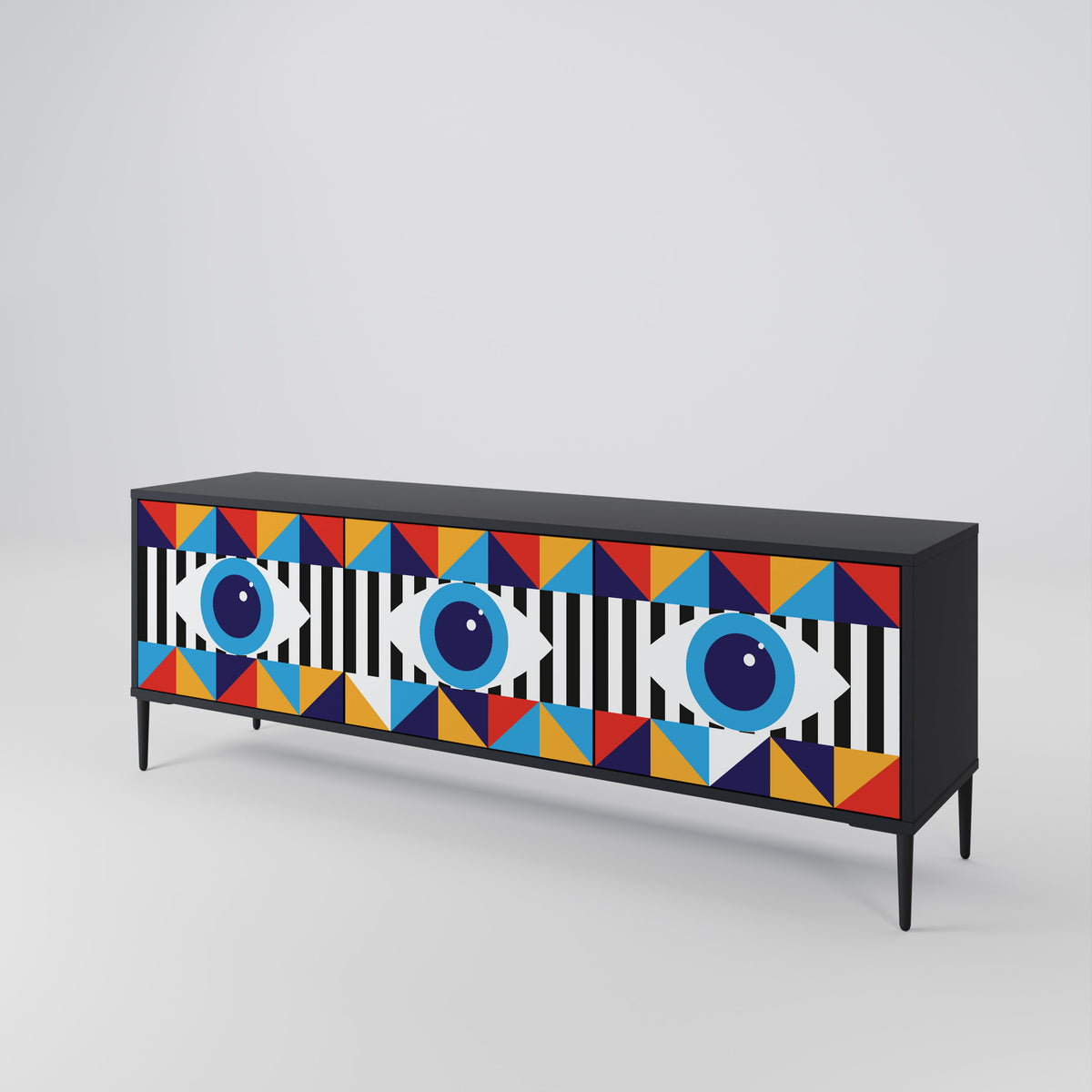 ABSTRACTION AND GEOMETRY Mueble de TV de 3 Puertas