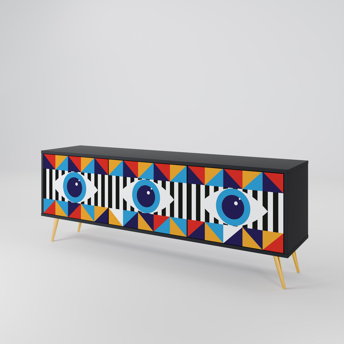 ABSTRACTION AND GEOMETRY Mueble de TV de 3 Puertas