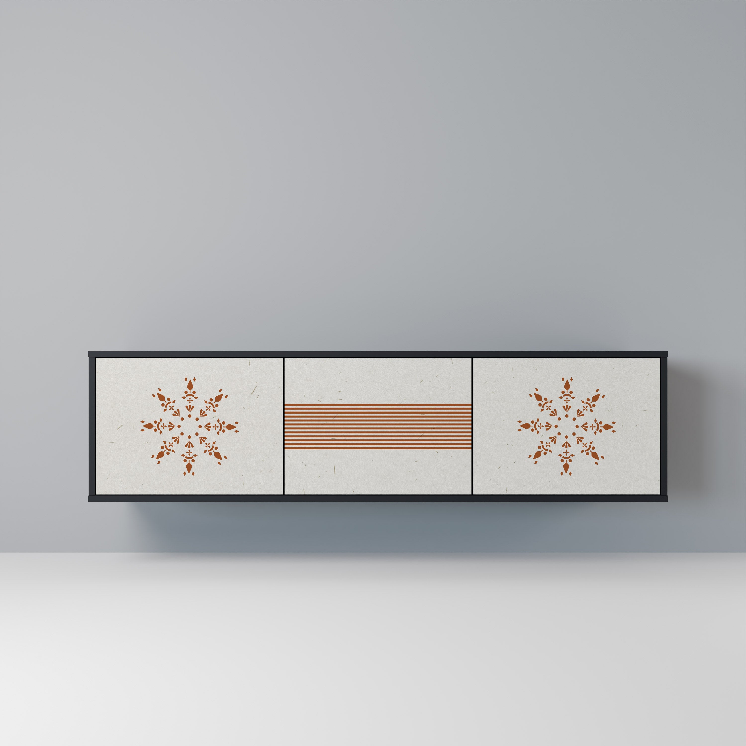 Mueble de TV DAILY HARMONY de 3 puertas con acabado negro