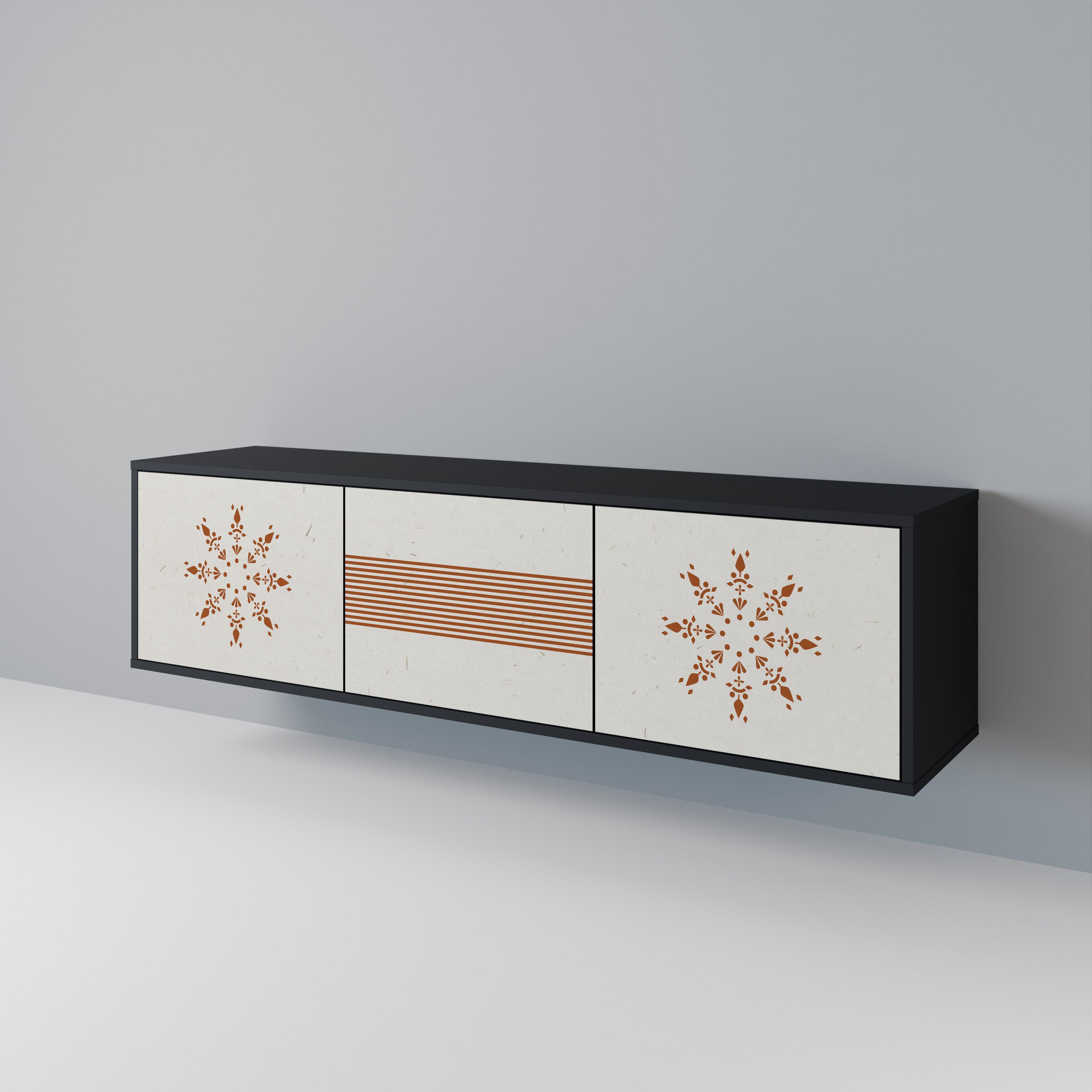 Mueble de TV DAILY HARMONY de 3 puertas con acabado negro