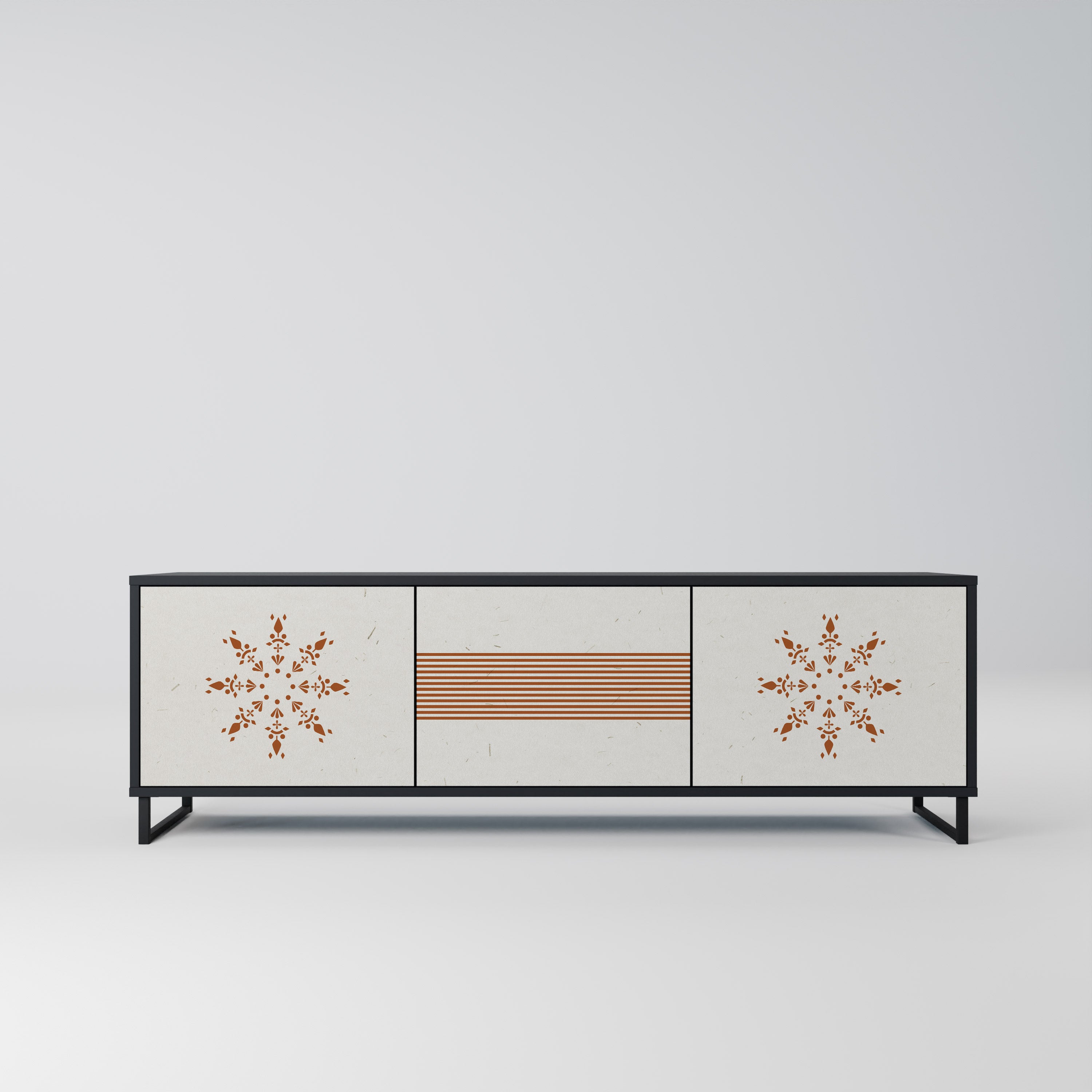 Mueble de TV DAILY HARMONY de 3 puertas con acabado negro
