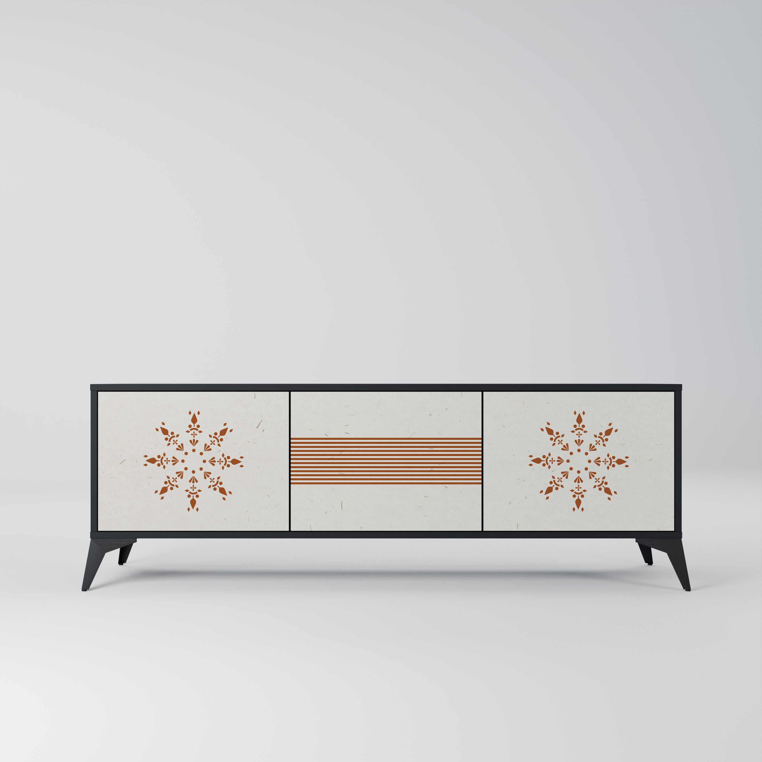Mueble de TV DAILY HARMONY de 3 puertas con acabado negro