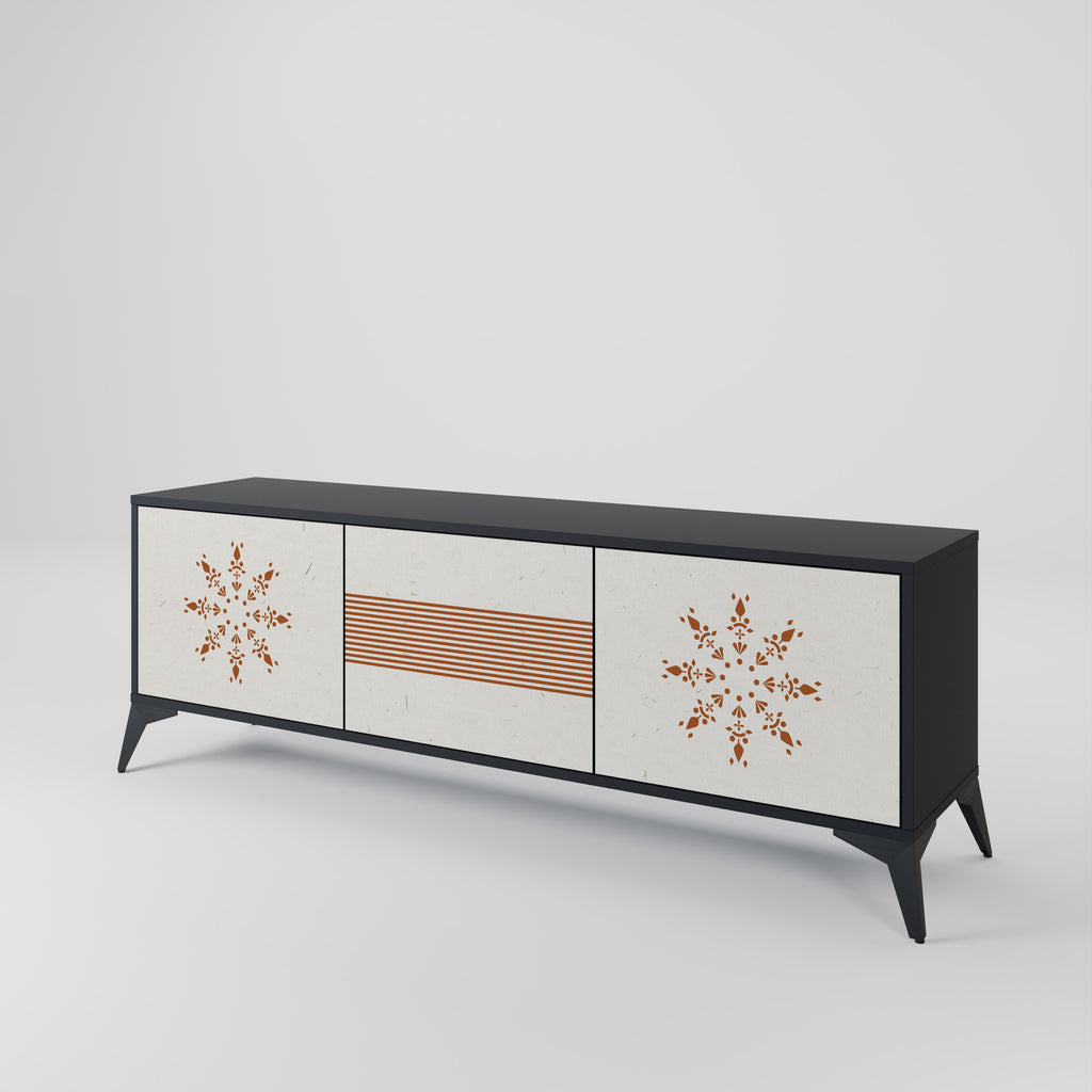 Mueble de TV DAILY HARMONY de 3 puertas con acabado negro