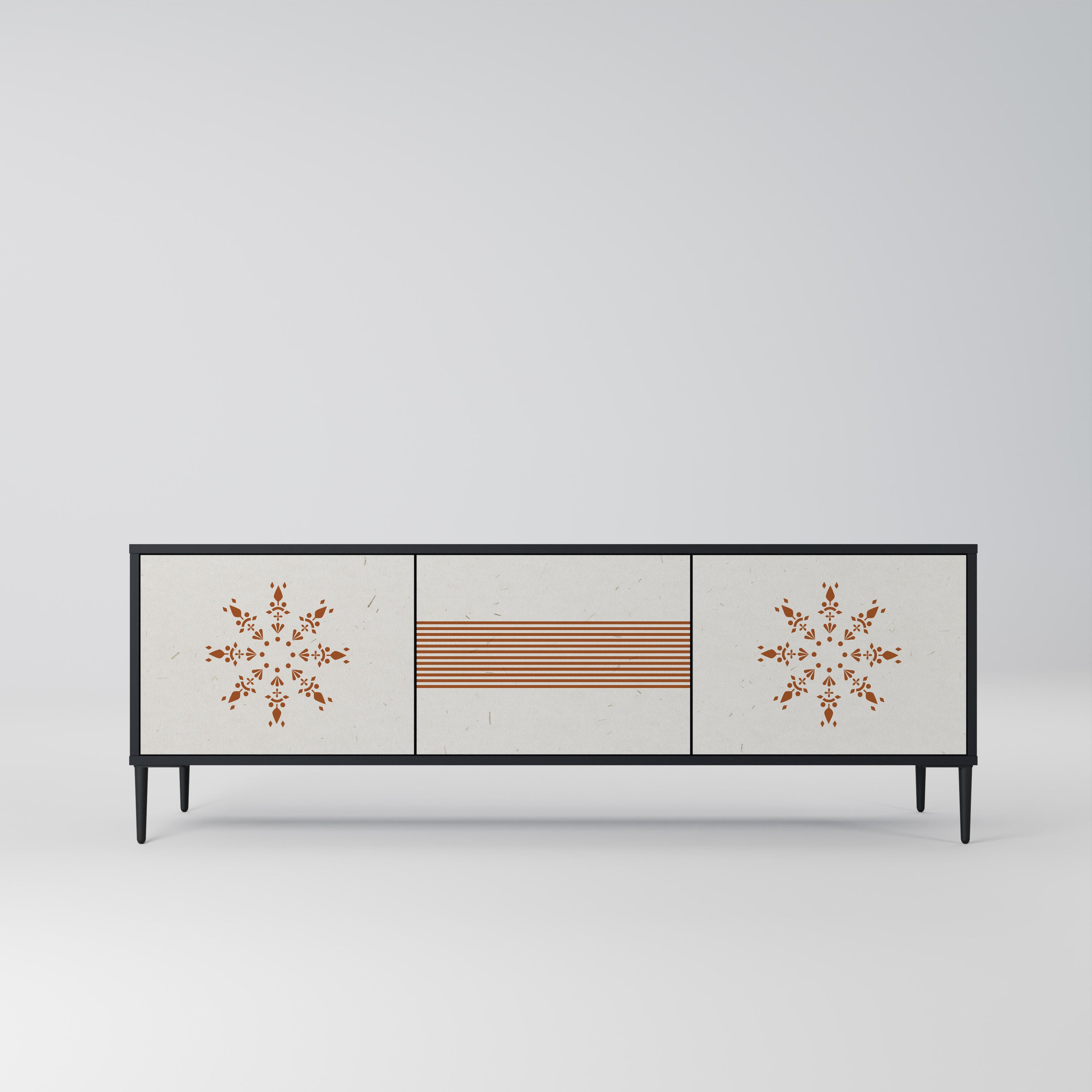 Mueble de TV DAILY HARMONY de 3 puertas con acabado negro