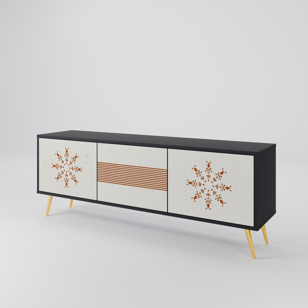 Mueble de TV DAILY HARMONY de 3 puertas con acabado negro