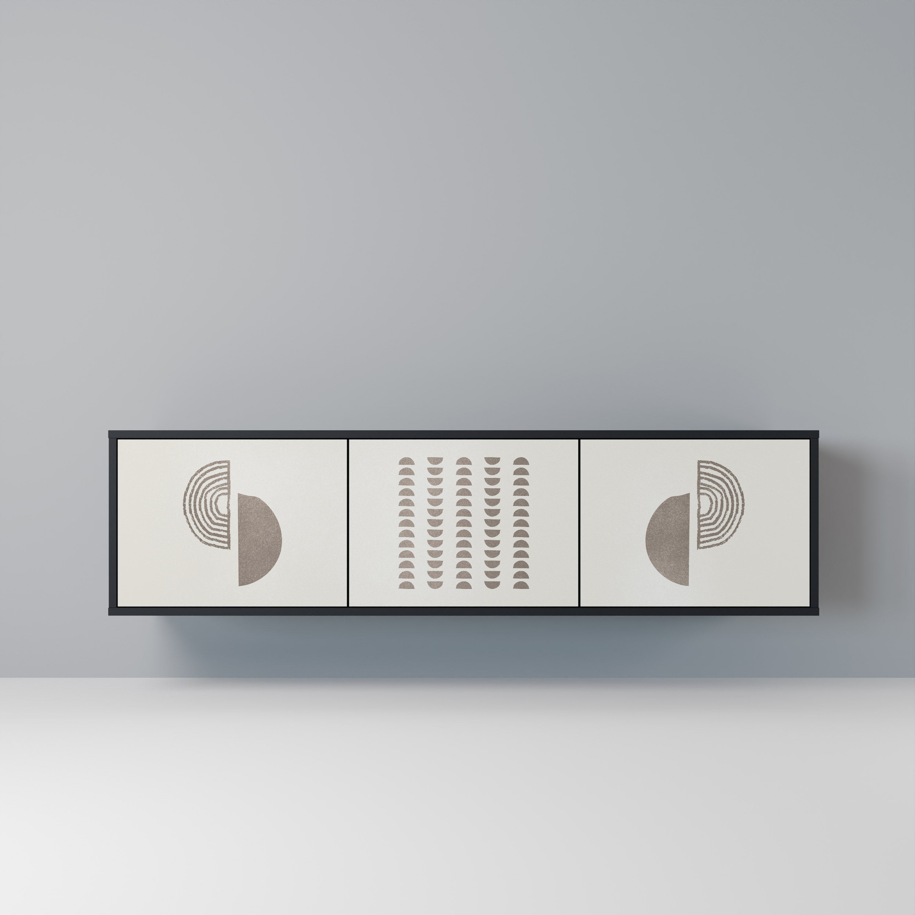 Mueble de TV de 3 puertas HARMONY ESSENCE en acabado negro