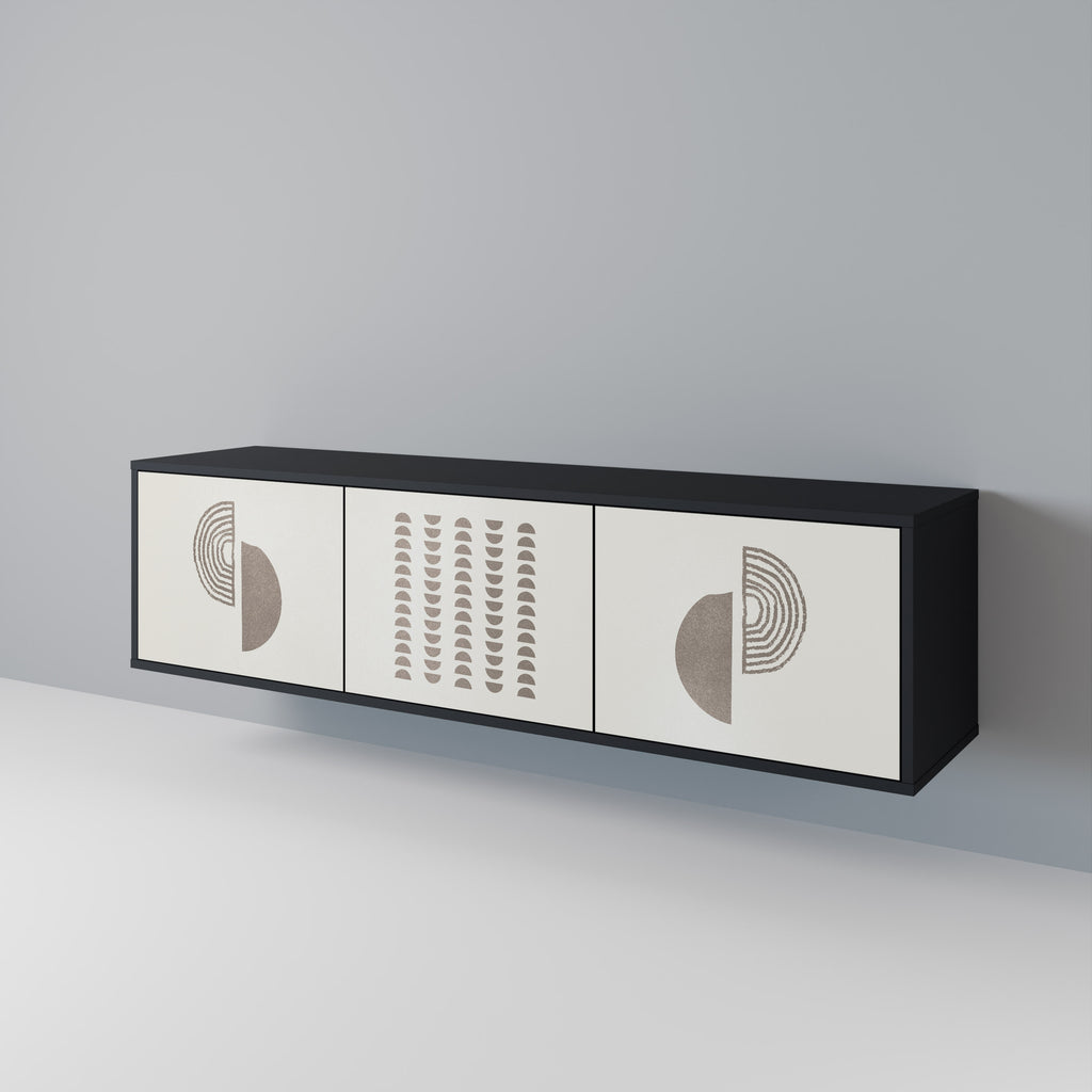 Mueble de TV de 3 puertas HARMONY ESSENCE en acabado negro