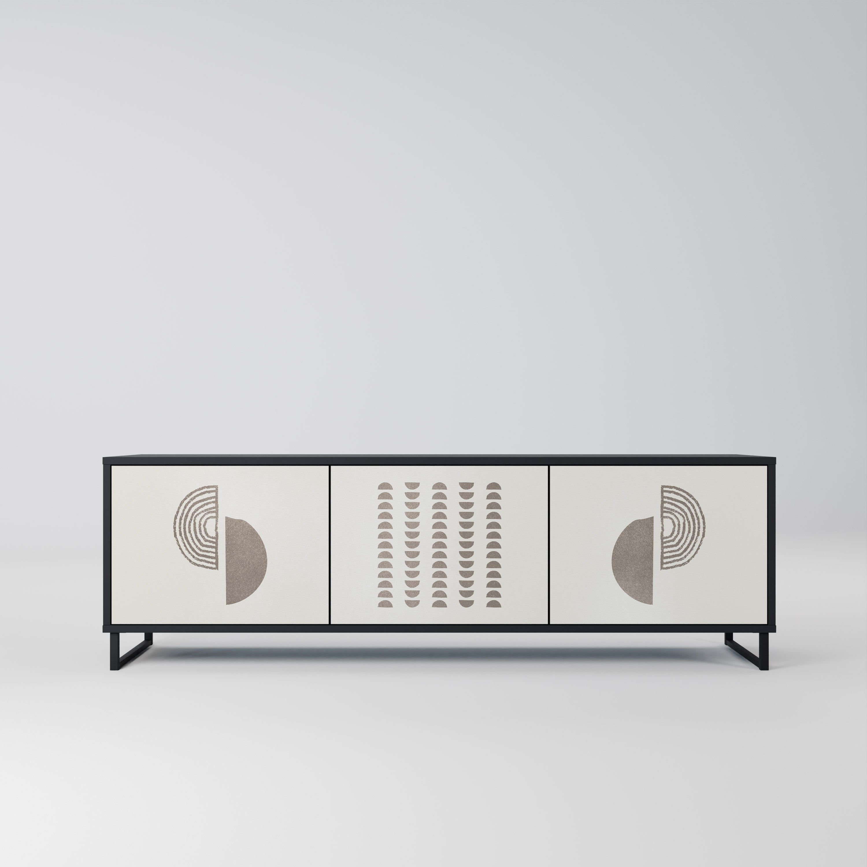 Mueble de TV de 3 puertas HARMONY ESSENCE en acabado negro