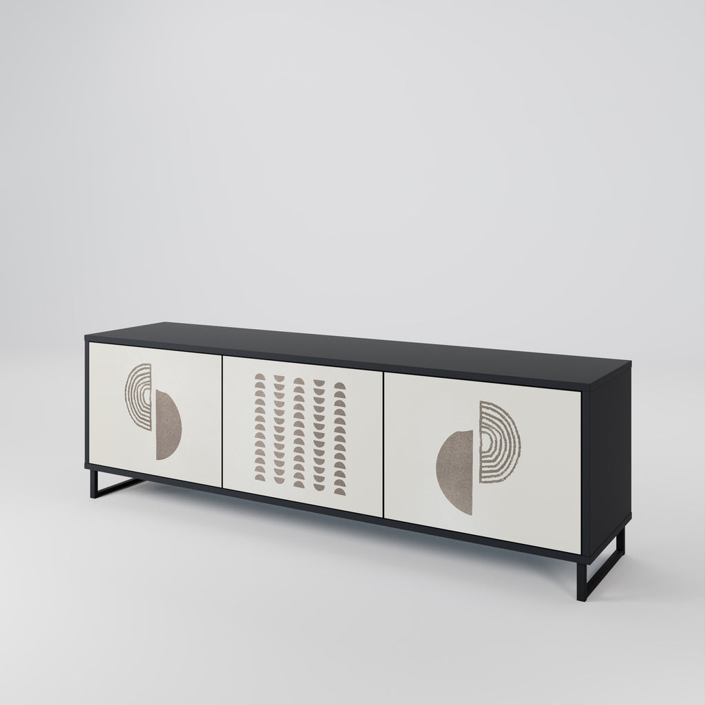 Mueble de TV de 3 puertas HARMONY ESSENCE en acabado negro